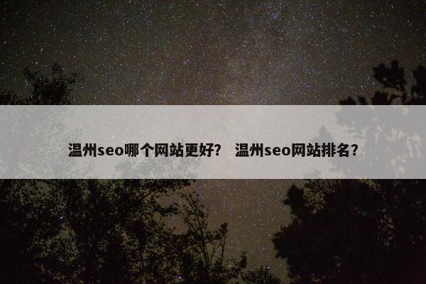 温州seo哪个网站更好？ 温州seo网站排名？