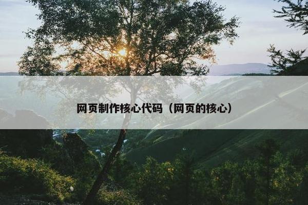 网页制作核心代码（网页的核心）