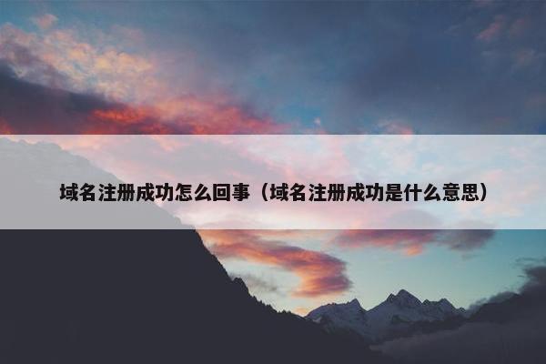 域名注册成功怎么回事（域名注册成功是什么意思）