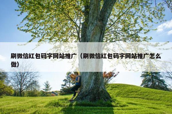 刷微信红包码字网站推广（刷微信红包码字网站推广怎么做）