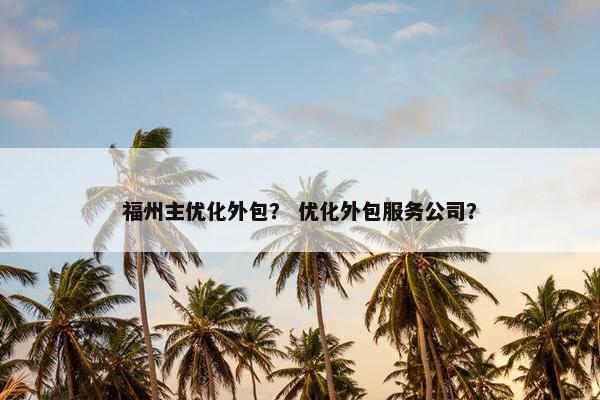 福州主优化外包？ 优化外包服务公司？