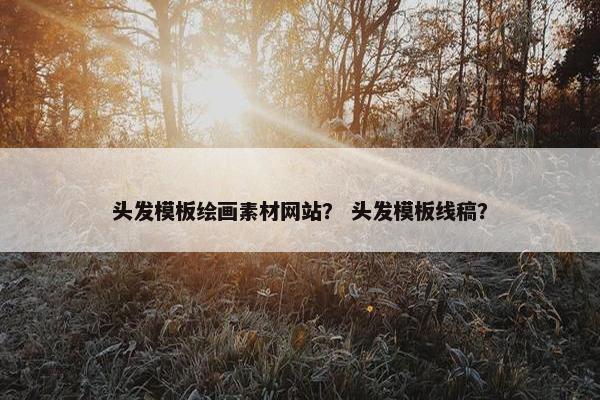头发模板绘画素材网站？ 头发模板线稿？
