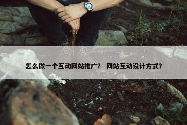 怎么做一个互动网站推广？ 网站互动设计方式？
