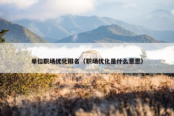 单位职场优化排名（职场优化是什么意思）