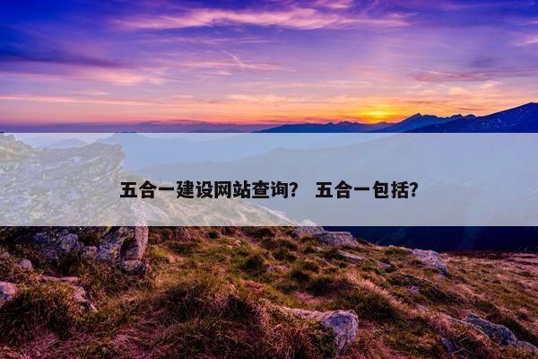 五合一建设网站查询？ 五合一包括？