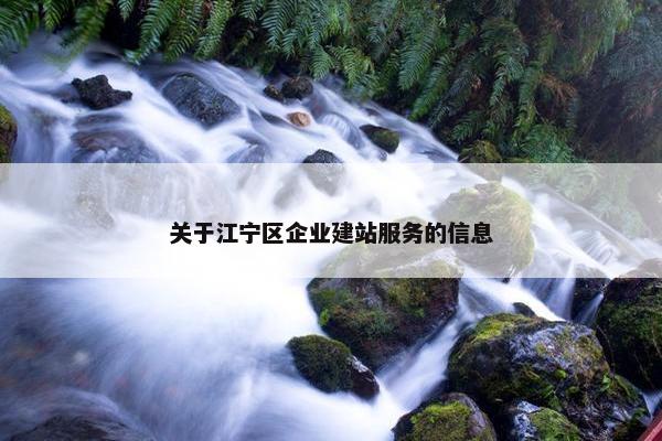 关于江宁区企业建站服务的信息