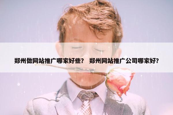 郑州做网站推广哪家好些？ 郑州网站推广公司哪家好？