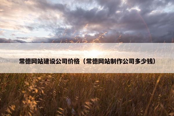 常德网站建设公司价格（常德网站制作公司多少钱）