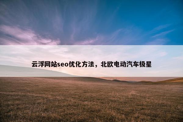 云浮网站seo优化方法，北欧电动汽车极星