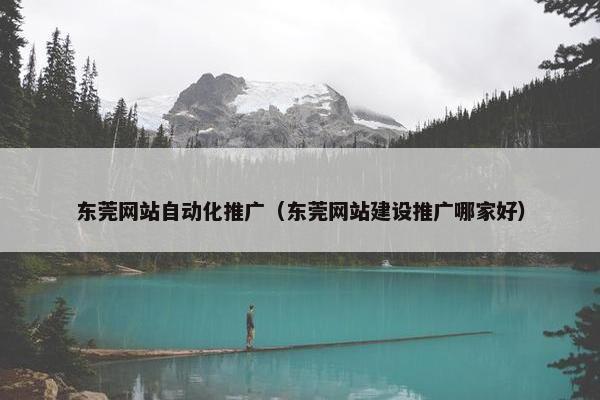 东莞网站自动化推广（东莞网站建设推广哪家好）