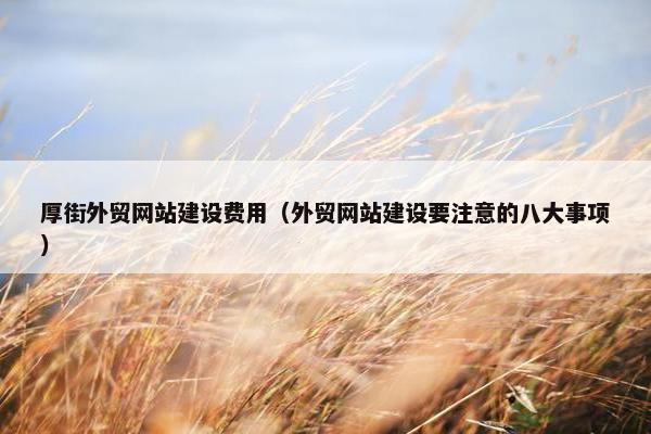 厚街外贸网站建设费用（外贸网站建设要注意的八大事项）