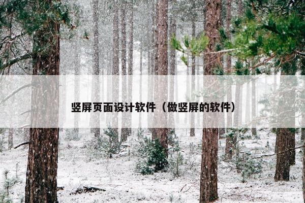 竖屏页面设计软件（做竖屏的软件）
