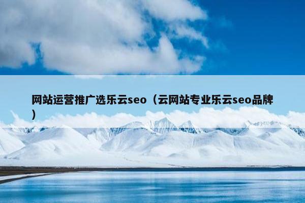 网站运营推广选乐云seo（云网站专业乐云seo品牌）