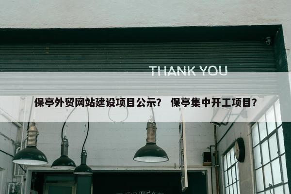 保亭外贸网站建设项目公示？ 保亭集中开工项目？