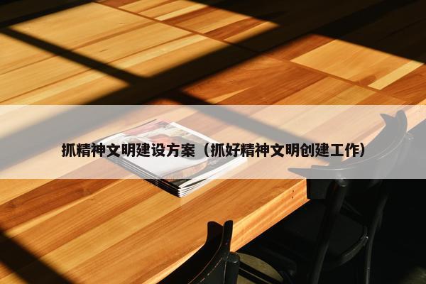 抓精神文明建设方案（抓好精神文明创建工作）
