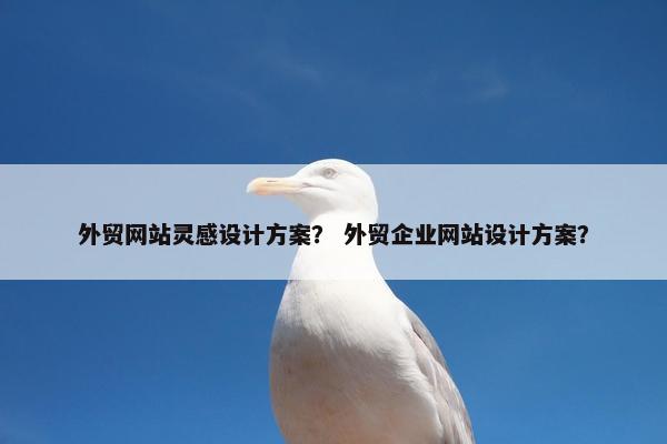 外贸网站灵感设计方案？ 外贸企业网站设计方案？
