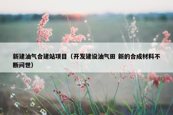 新建油气合建站项目（开发建设油气田 新的合成材料不断问世）