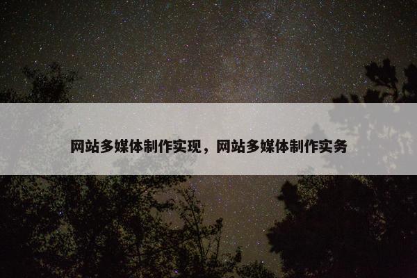 网站多媒体制作实现，网站多媒体制作实务