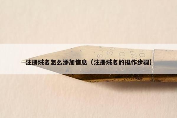 注册域名怎么添加信息（注册域名的操作步骤）