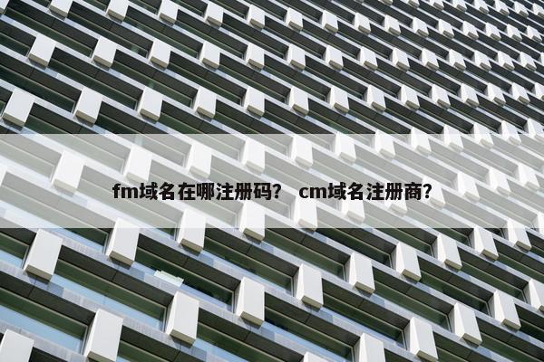 fm域名在哪注册码？ cm域名注册商？
