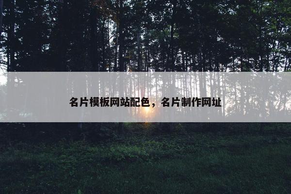 名片模板网站配色，名片制作网址