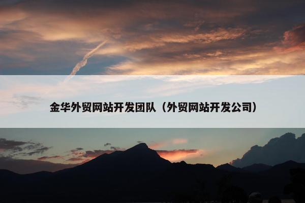 金华外贸网站开发团队（外贸网站开发公司）