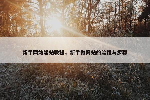 新手网站建站教程，新手做网站的流程与步骤