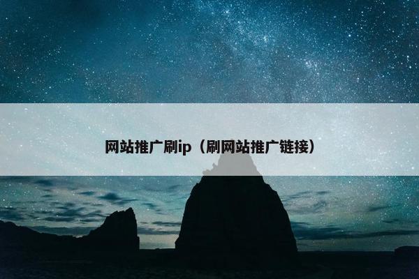 网站推广刷ip（刷网站推广链接）
