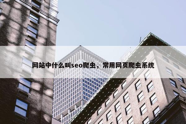 网站中什么叫seo爬虫，常用网页爬虫系统