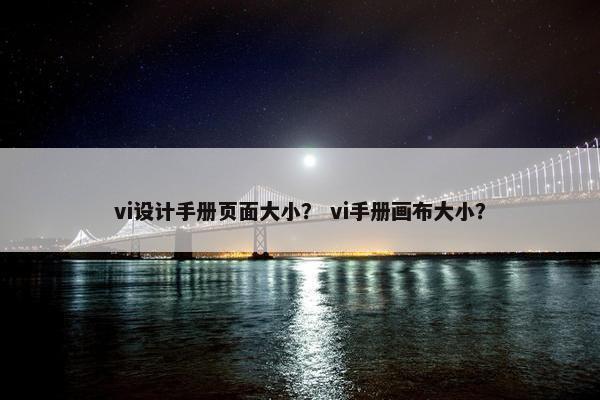 vi设计手册页面大小？ vi手册画布大小？