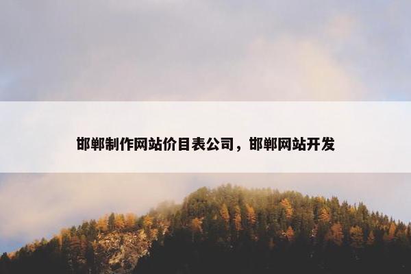 邯郸制作网站价目表公司，邯郸网站开发