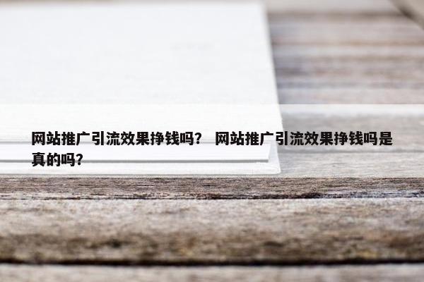 网站推广引流效果挣钱吗？ 网站推广引流效果挣钱吗是真的吗？