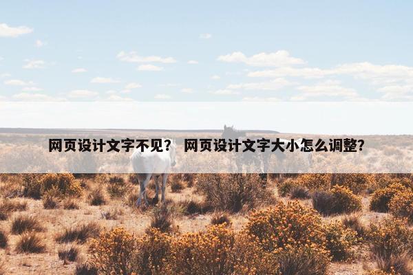 网页设计文字不见？ 网页设计文字大小怎么调整？