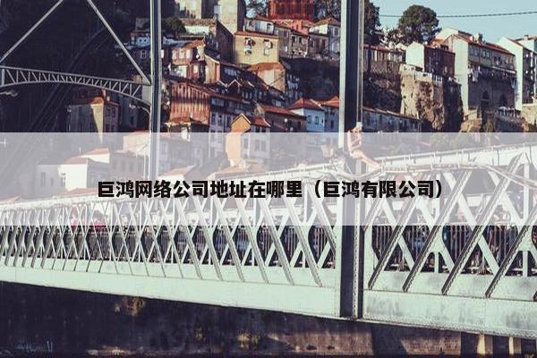 巨鸿网络公司地址在哪里（巨鸿有限公司）