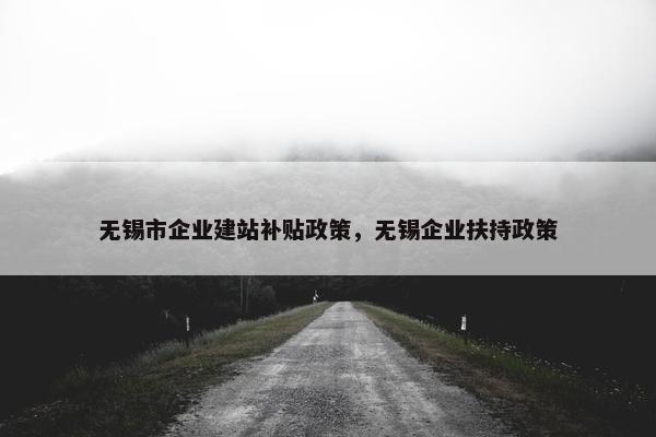 无锡市企业建站补贴政策，无锡企业扶持政策