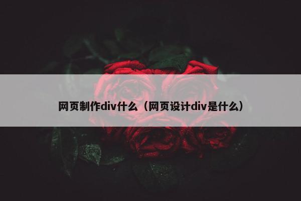 网页制作div什么（网页设计div是什么）