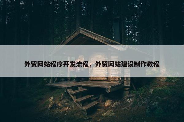 外贸网站程序开发流程，外贸网站建设制作教程