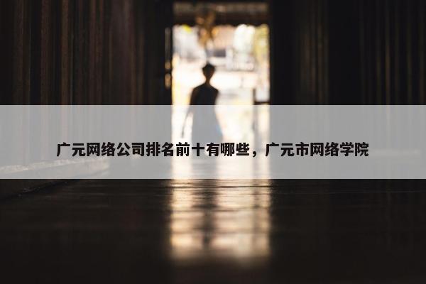 广元网络公司排名前十有哪些，广元市网络学院