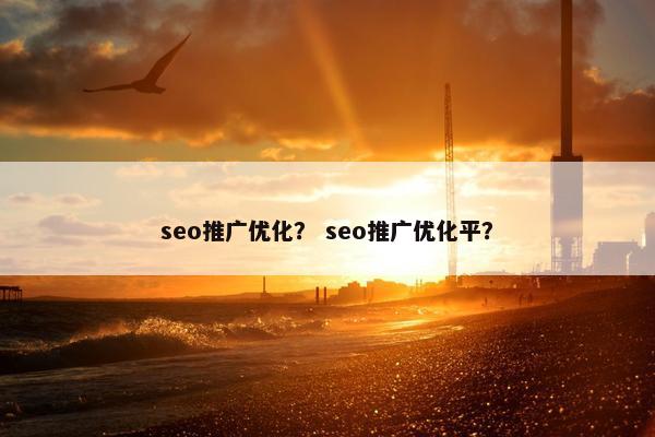 seo推广优化？ seo推广优化平？