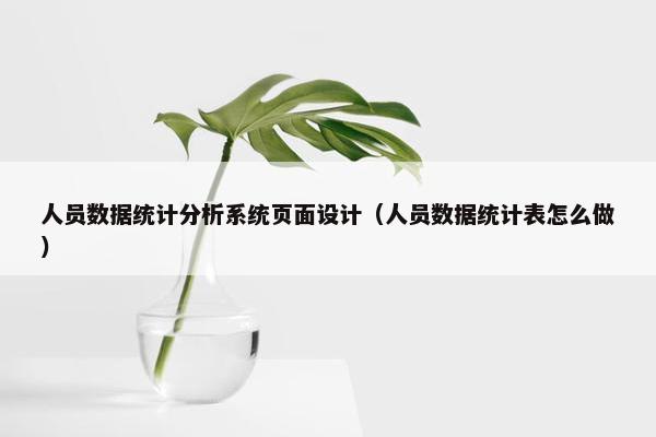 人员数据统计分析系统页面设计（人员数据统计表怎么做）