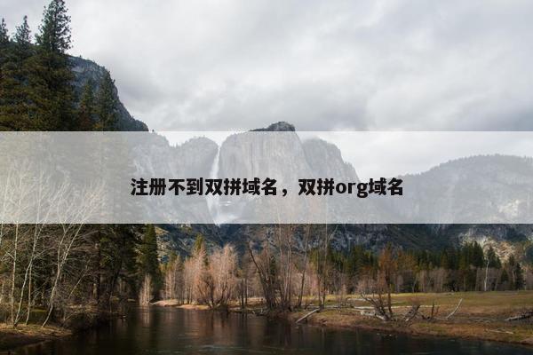 注册不到双拼域名，双拼org域名