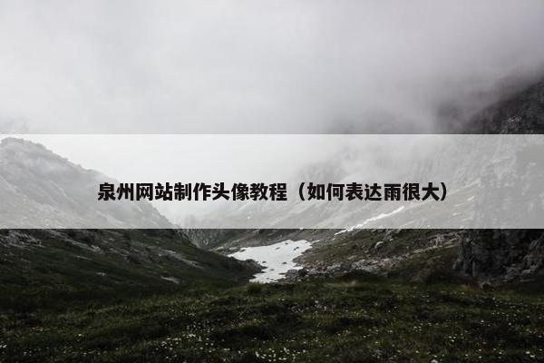 泉州网站制作头像教程（如何表达雨很大）