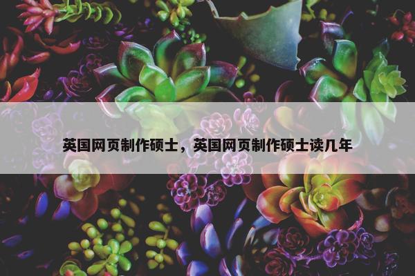 英国网页制作硕士，英国网页制作硕士读几年