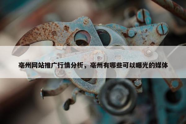 亳州网站推广行情分析，亳州有哪些可以曝光的媒体