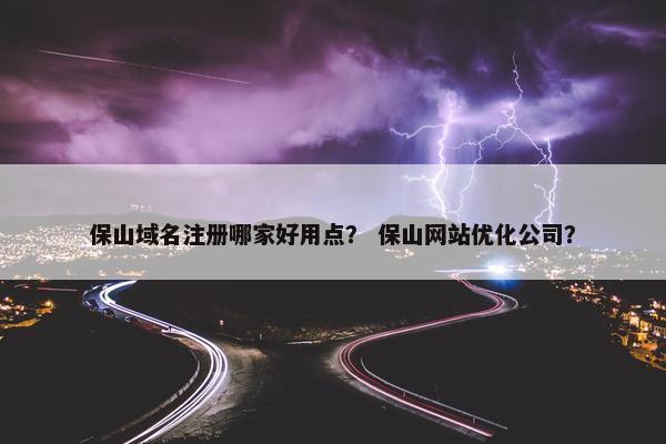 保山域名注册哪家好用点？ 保山网站优化公司？