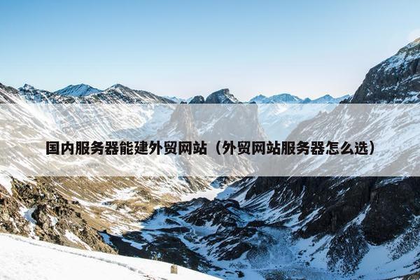 国内服务器能建外贸网站（外贸网站服务器怎么选）