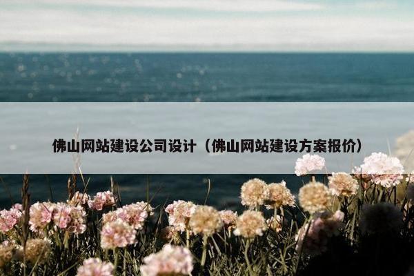 佛山网站建设公司设计（佛山网站建设方案报价）