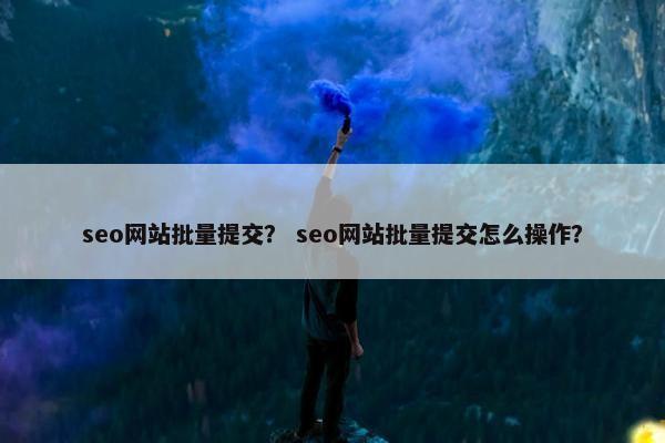 seo网站批量提交？ seo网站批量提交怎么操作？