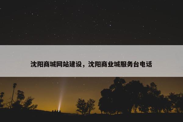 沈阳商城网站建设，沈阳商业城服务台电话