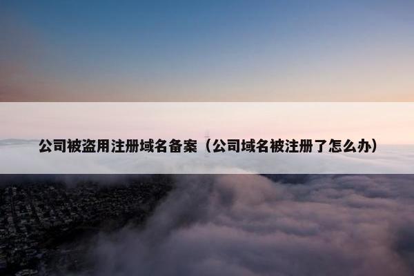 公司被盗用注册域名备案（公司域名被注册了怎么办）
